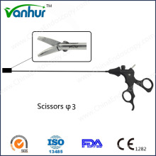 Pediatrics Laparoscopy Instruments 3mm Curved Scissors